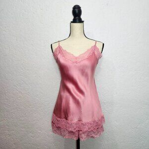 intimissimi pink satin silky lace matching cami and shorts sleep set